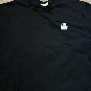 Men's Black Drums not Drugs Lot Riot Shirt- XL